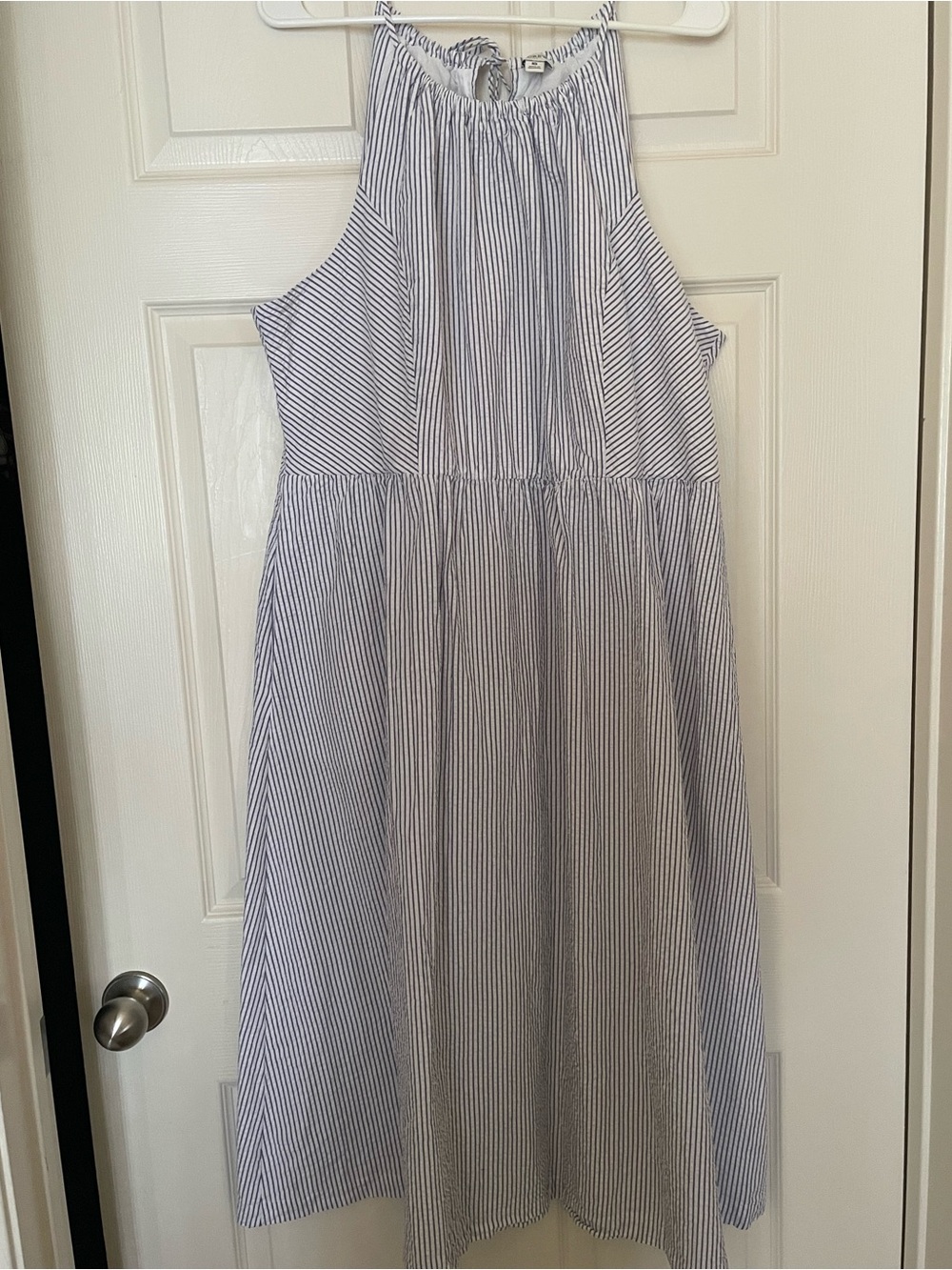 Women’s J. Crew Light Blue Seersucker Halter Midi Dress